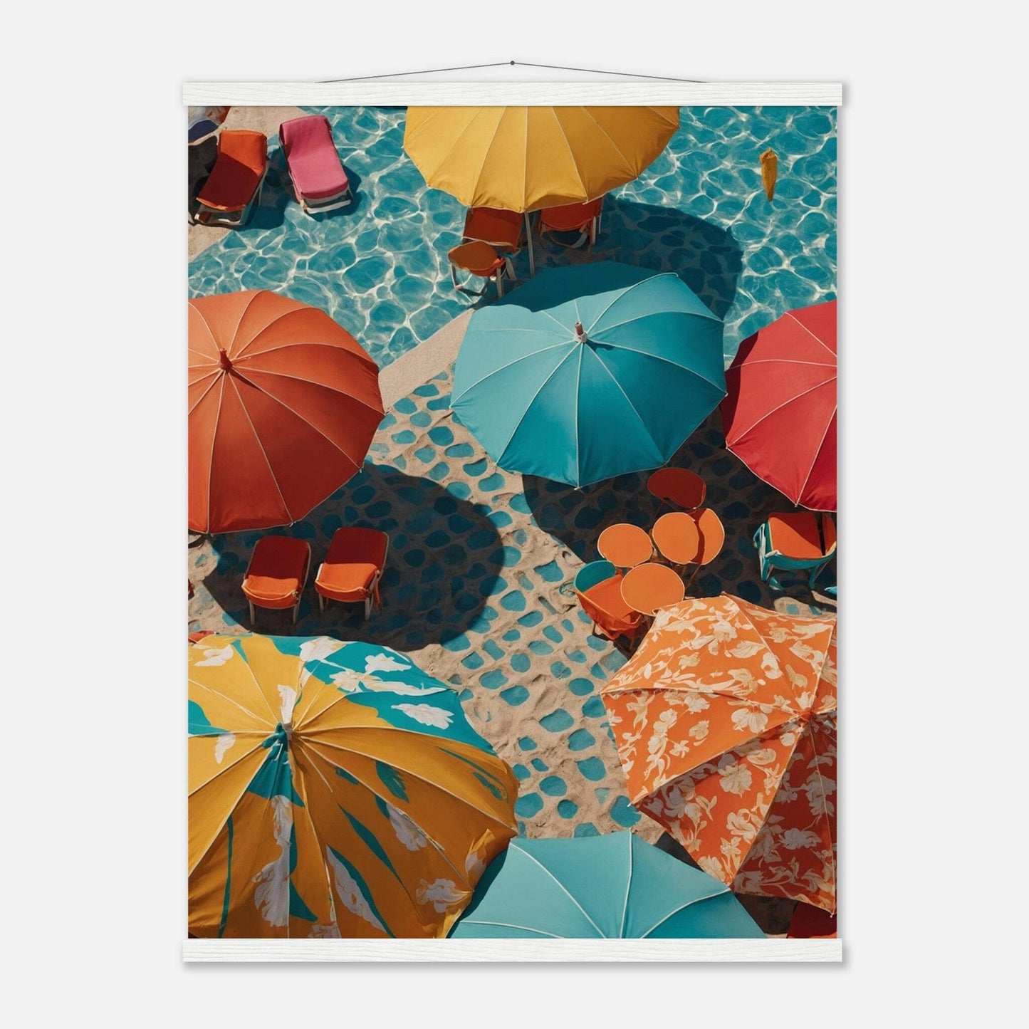 Premium Matte Paper Poster with Hanger - Minimalistische Kunstpräsentation mit Holzhänger Print Material Modern Masterpieces 60x80 cm / 24x32″ White wall hanger