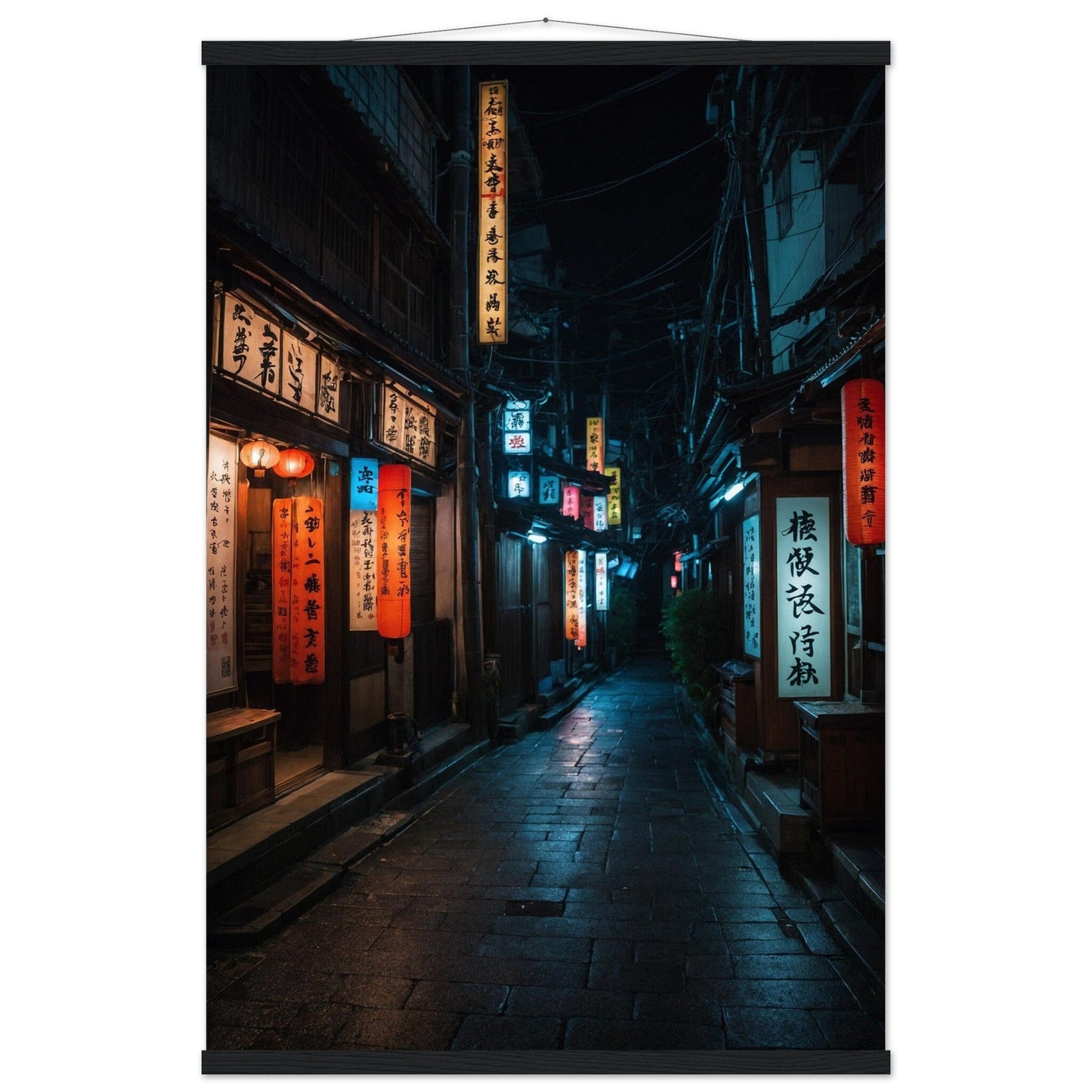 Premium Matte Paper Poster with Hanger - Minimalistische Kunstpräsentation mit Holzhänger Print Material Modern Masterpieces 60x90 cm / 24x36″ Black wall hanger