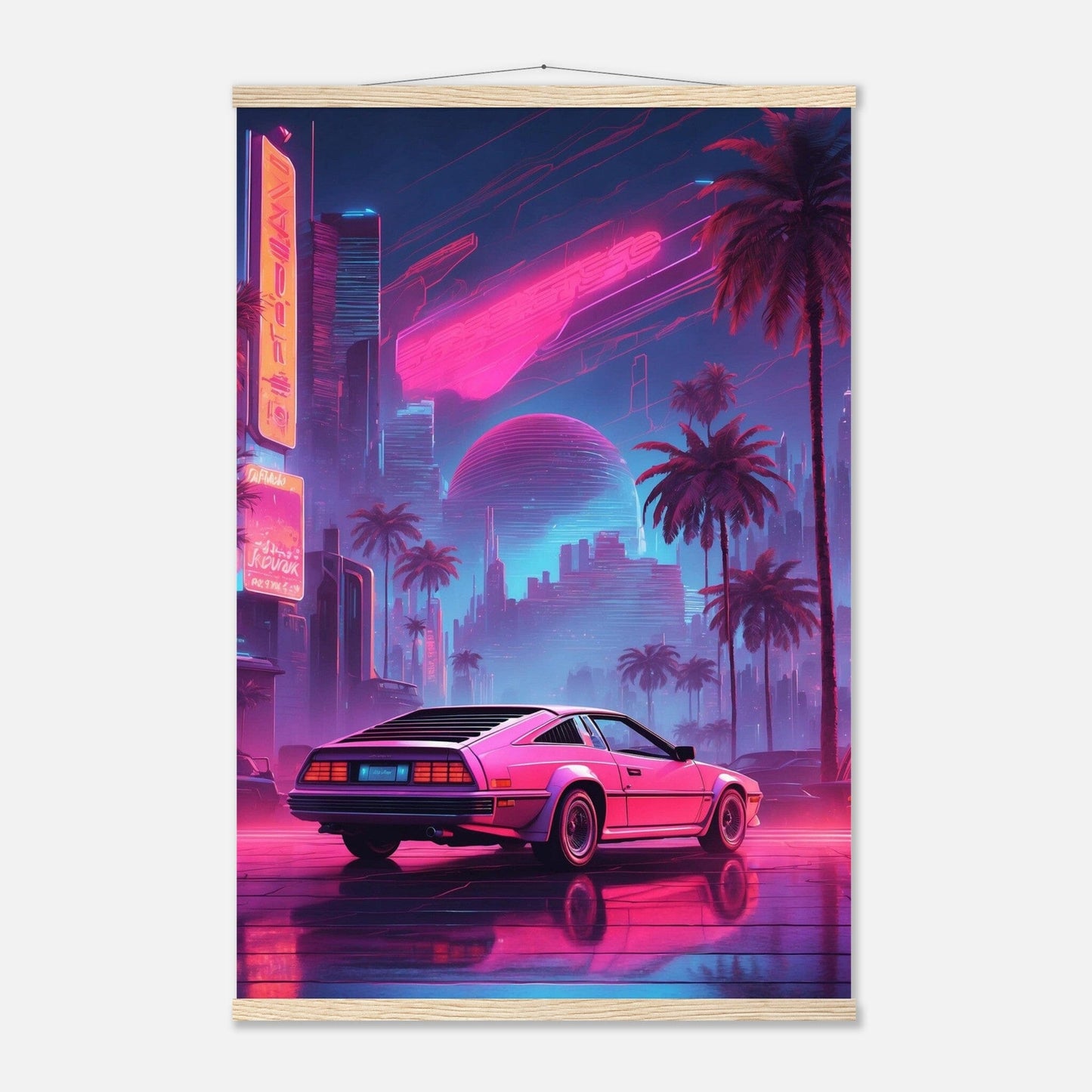 Premium Matte Paper Poster with Hanger - Minimalistische Kunstpräsentation mit Holzhänger Print Material Modern Masterpieces 60x90 cm / 24x36″ Natural wood wall hanger