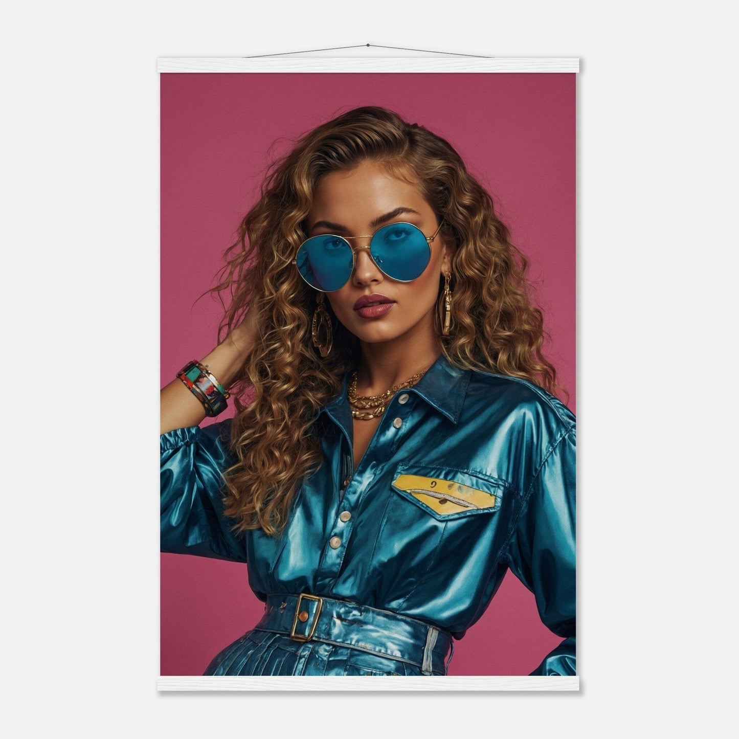 Premium Matte Paper Poster with Hanger - Minimalistische Kunstpräsentation mit Holzhänger Print Material Modern Masterpieces 60x90 cm / 24x36″ White wall hanger