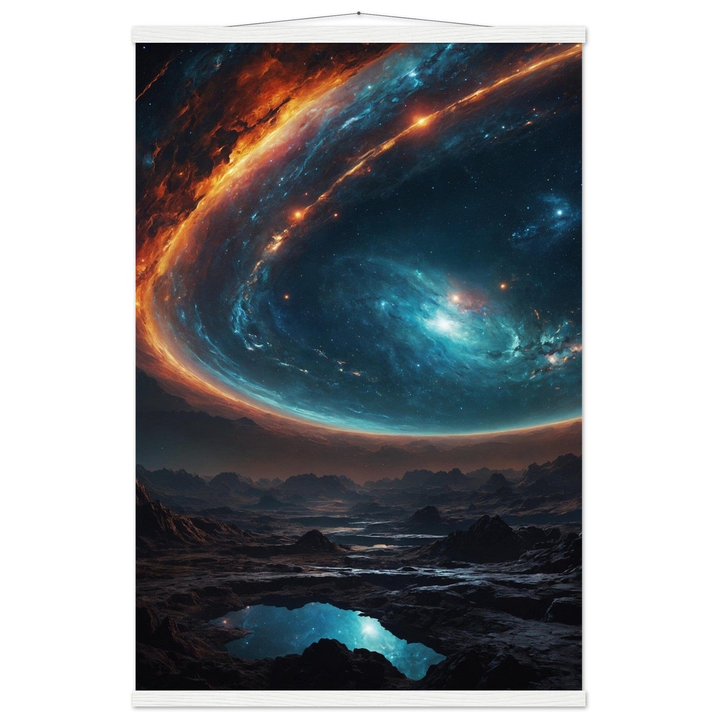 Premium Matte Paper Poster with Hanger - Minimalistische Kunstpräsentation mit Holzhänger Print Material Modern Masterpieces 60x90 cm / 24x36″ White wall hanger