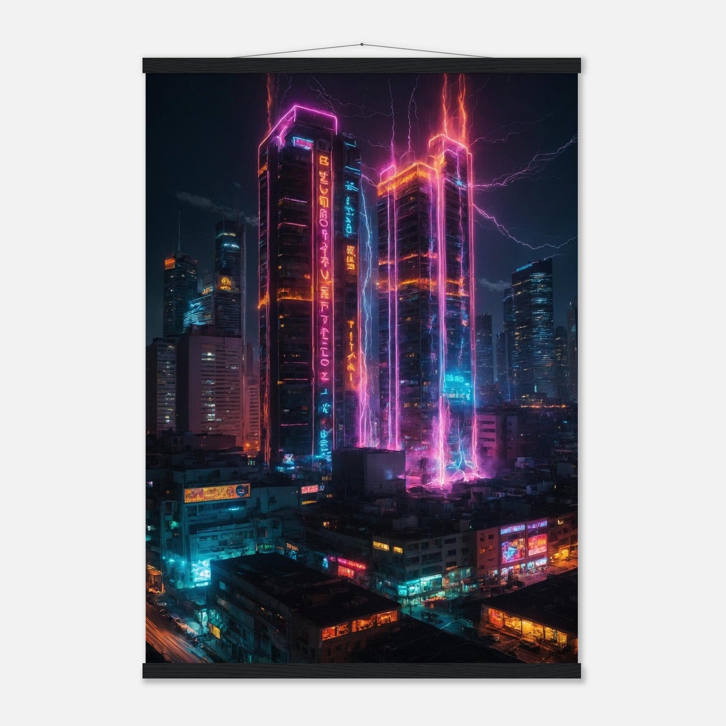 Premium Matte Paper Poster with Hanger - Minimalistische Kunstpräsentation mit Holzhänger Print Material Modern Masterpieces A1 (59.4 x 84.1 cm) Black wall hanger