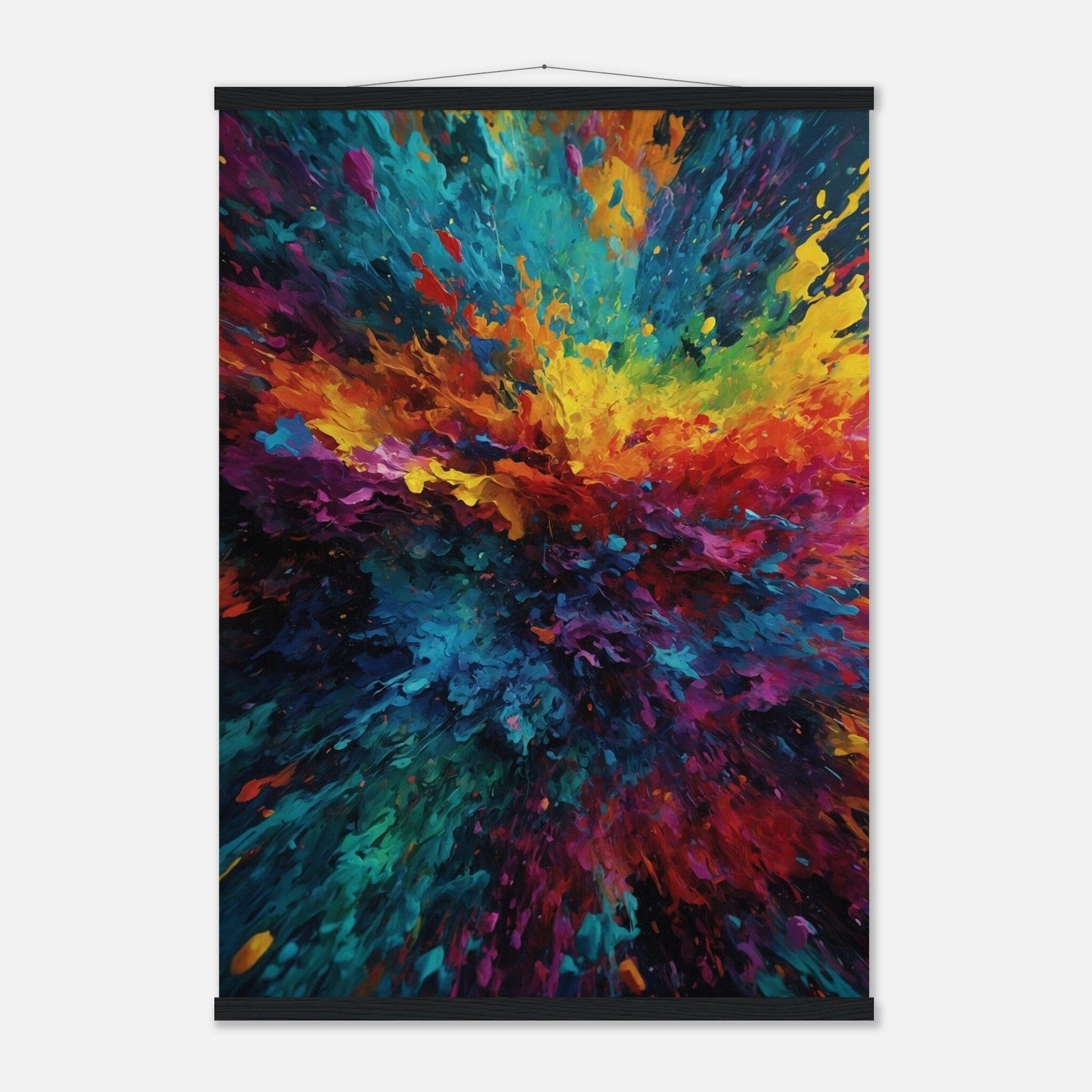 Premium Matte Paper Poster with Hanger - Minimalistische Kunstpräsentation mit Holzhänger Print Material Modern Masterpieces A1 (59.4 x 84.1 cm) Black wall hanger