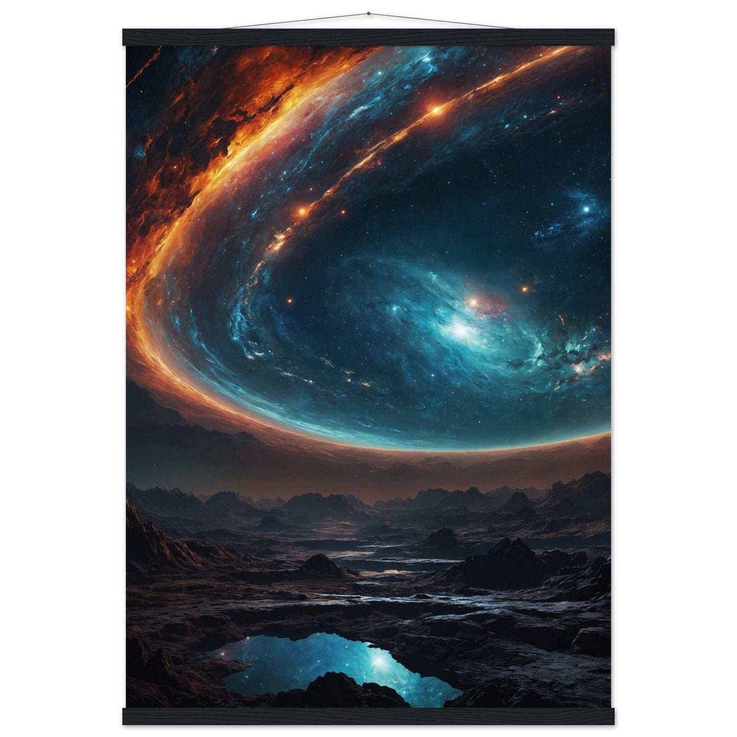 Premium Matte Paper Poster with Hanger - Minimalistische Kunstpräsentation mit Holzhänger Print Material Modern Masterpieces A1 (59.4 x 84.1 cm) Black wall hanger