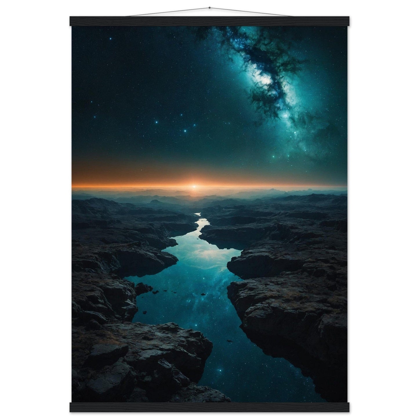 Premium Matte Paper Poster with Hanger - Minimalistische Kunstpräsentation mit Holzhänger Print Material Modern Masterpieces A1 (59.4 x 84.1 cm) Black wall hanger