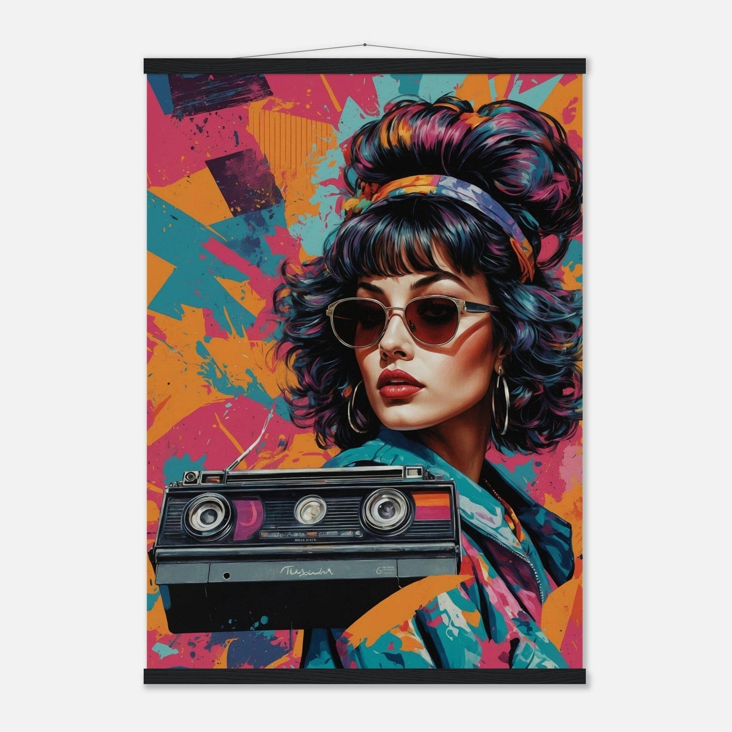 Premium Matte Paper Poster with Hanger - Minimalistische Kunstpräsentation mit Holzhänger Print Material Modern Masterpieces A1 (59.4 x 84.1 cm) Black wall hanger