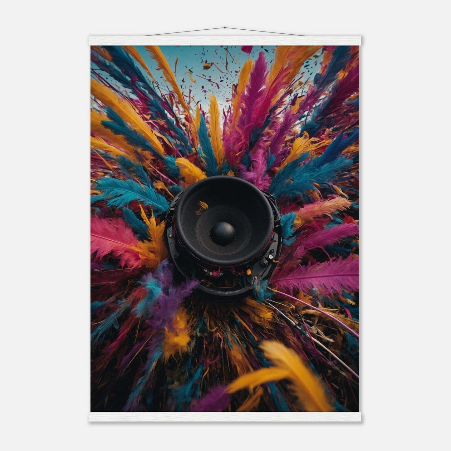 Premium Matte Paper Poster with Hanger - Minimalistische Kunstpräsentation mit Holzhänger Print Material Modern Masterpieces A1 (59.4 x 84.1 cm) White wall hanger