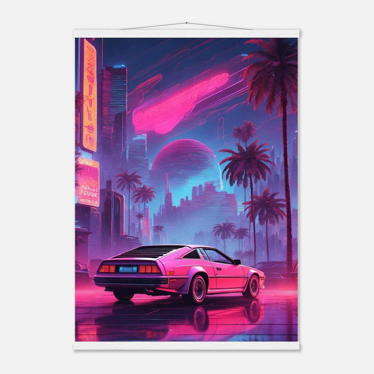 Premium Matte Paper Poster with Hanger - Minimalistische Kunstpräsentation mit Holzhänger Print Material Modern Masterpieces A1 (59.4 x 84.1 cm) White wall hanger