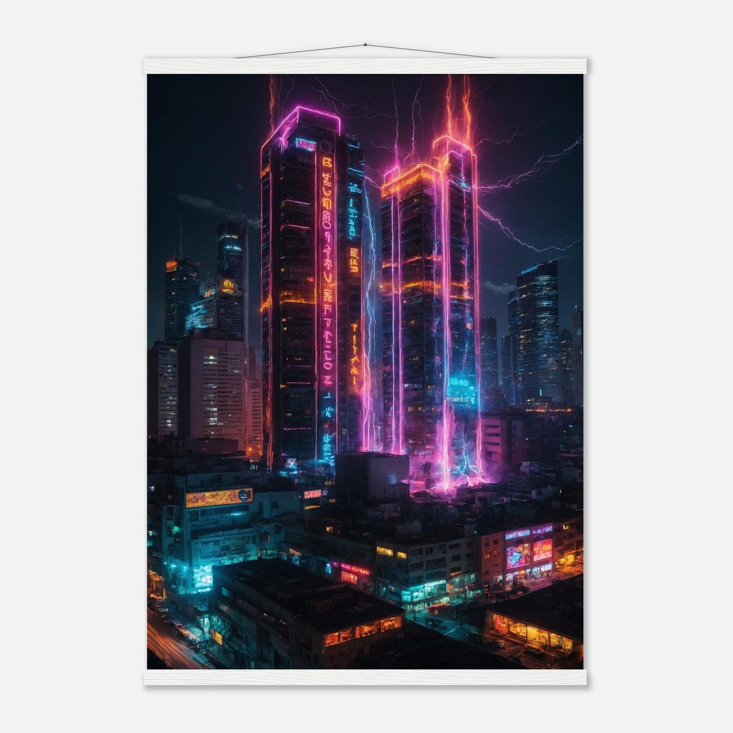 Premium Matte Paper Poster with Hanger - Minimalistische Kunstpräsentation mit Holzhänger Print Material Modern Masterpieces A1 (59.4 x 84.1 cm) White wall hanger