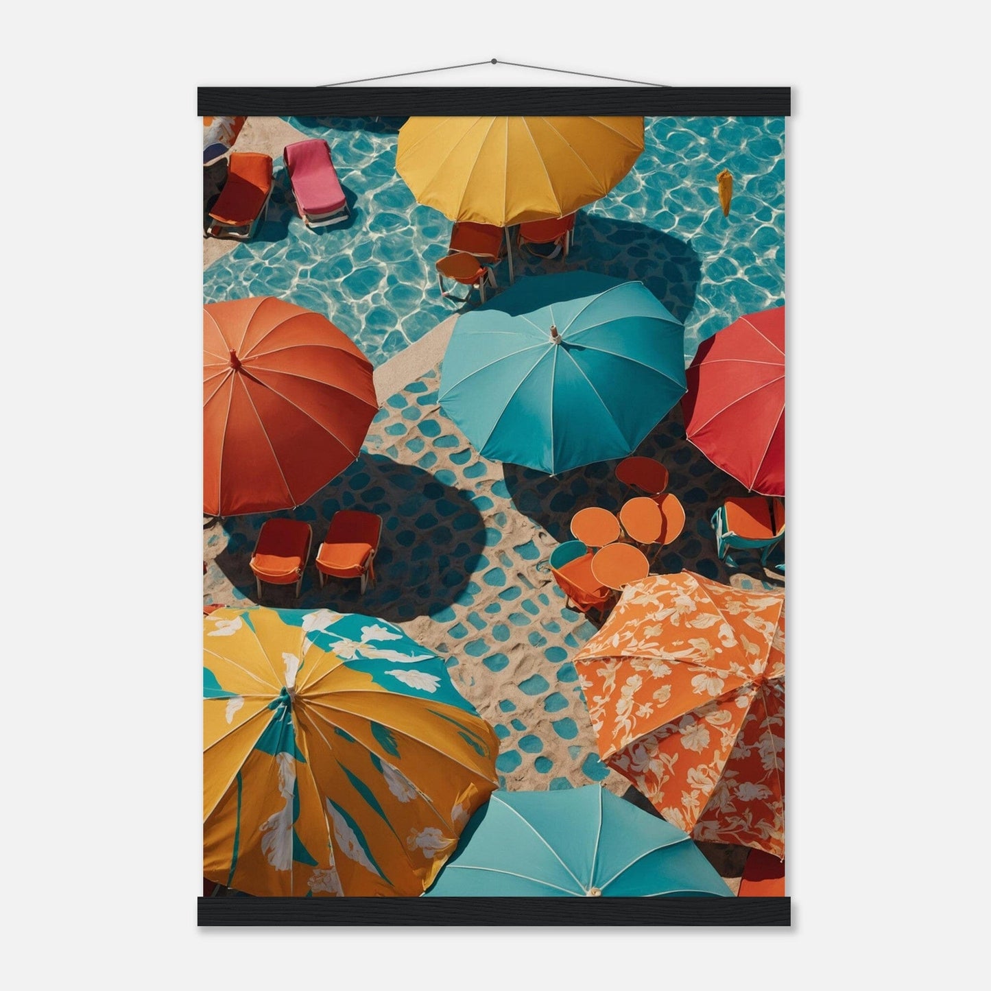 Premium Matte Paper Poster with Hanger - Minimalistische Kunstpräsentation mit Holzhänger Print Material Modern Masterpieces A2 (42 x 59.4 cm) Black wall hanger