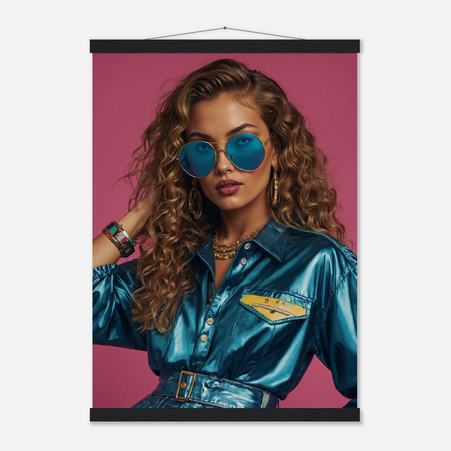 Premium Matte Paper Poster with Hanger - Minimalistische Kunstpräsentation mit Holzhänger Print Material Modern Masterpieces A2 (42 x 59.4 cm) Black wall hanger