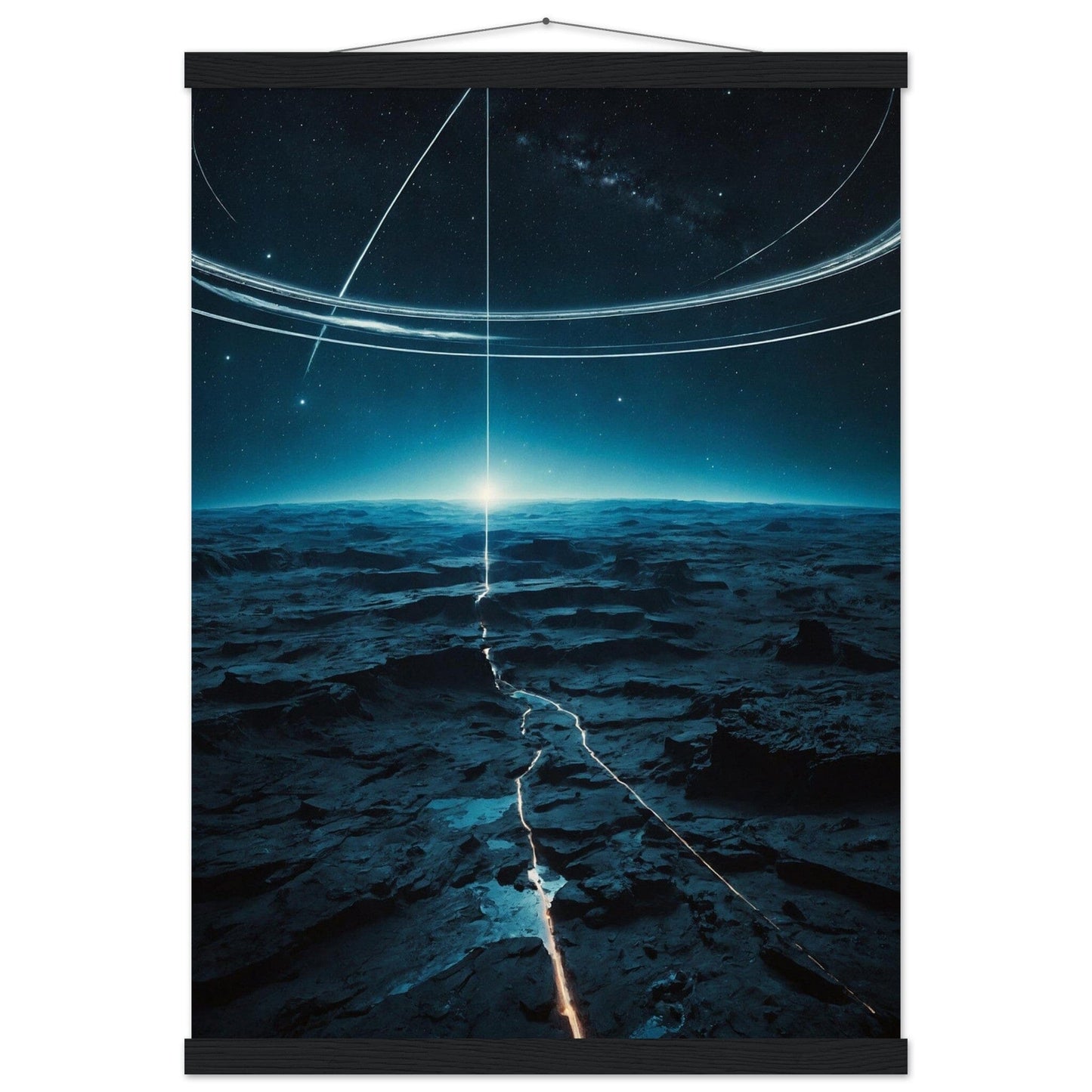 Premium Matte Paper Poster with Hanger - Minimalistische Kunstpräsentation mit Holzhänger Print Material Modern Masterpieces A2 (42 x 59.4 cm) Black wall hanger