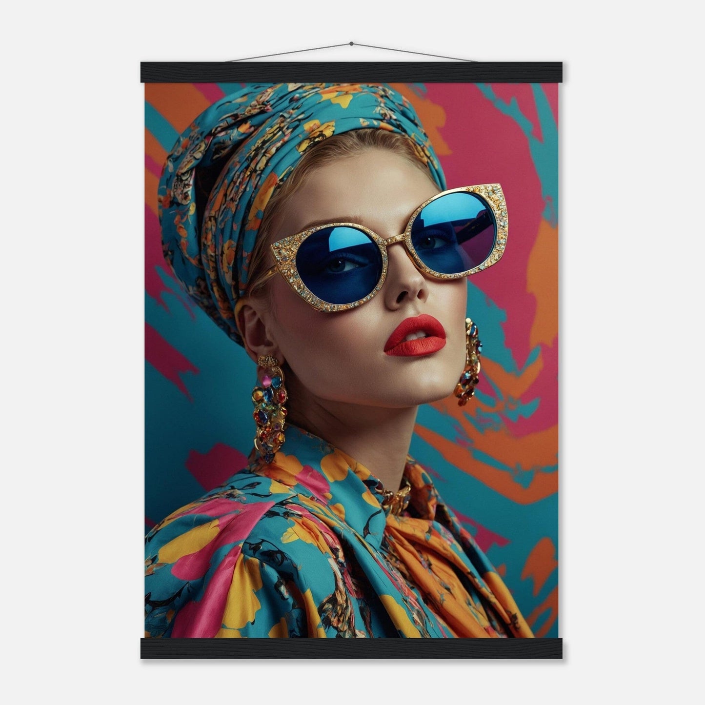 Premium Matte Paper Poster with Hanger - Minimalistische Kunstpräsentation mit Holzhänger Print Material Modern Masterpieces A2 (42 x 59.4 cm) Black wall hanger