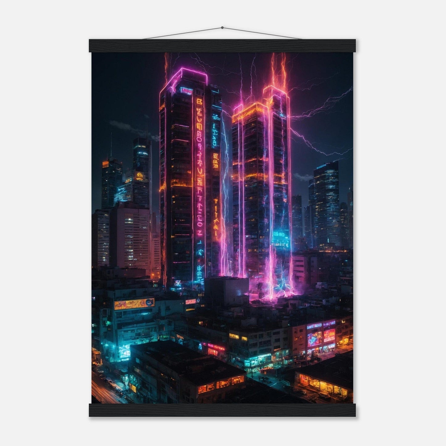 Premium Matte Paper Poster with Hanger - Minimalistische Kunstpräsentation mit Holzhänger Print Material Modern Masterpieces A2 (42 x 59.4 cm) Black wall hanger