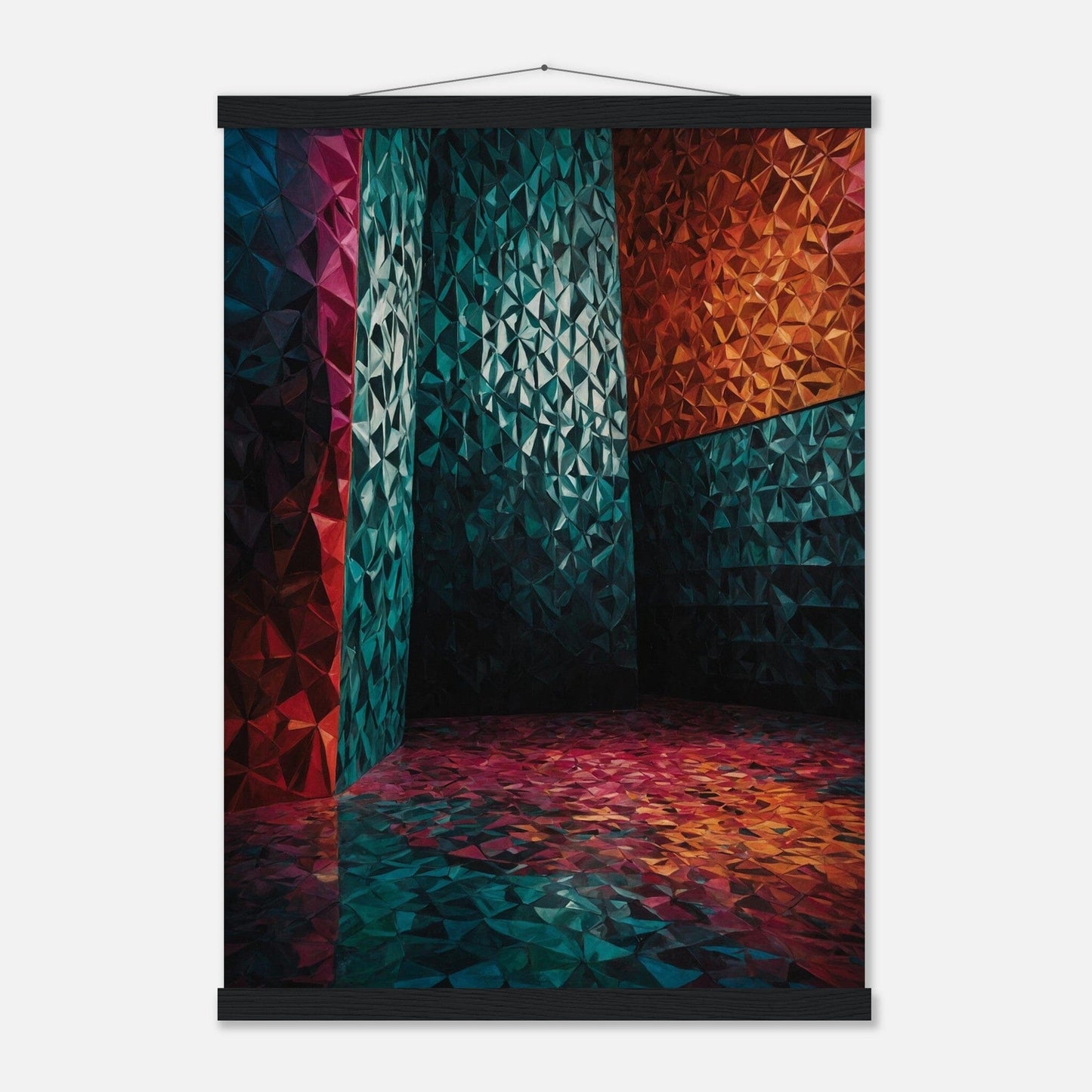 Premium Matte Paper Poster with Hanger - Minimalistische Kunstpräsentation mit Holzhänger Print Material Modern Masterpieces A2 (42 x 59.4 cm) Black wall hanger