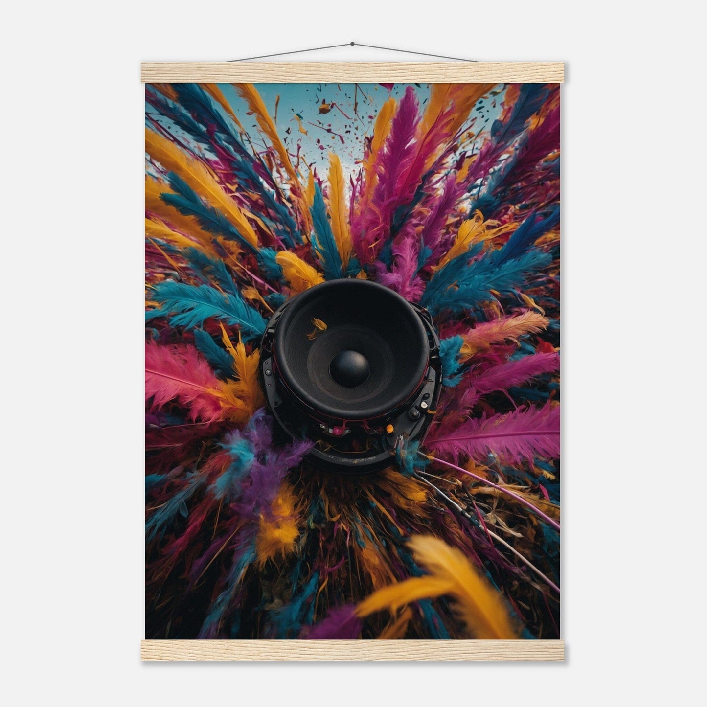 Premium Matte Paper Poster with Hanger - Minimalistische Kunstpräsentation mit Holzhänger Print Material Modern Masterpieces A2 (42 x 59.4 cm) Natural wood wall hanger