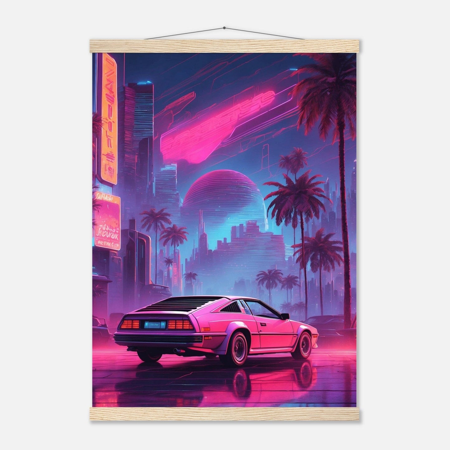 Premium Matte Paper Poster with Hanger - Minimalistische Kunstpräsentation mit Holzhänger Print Material Modern Masterpieces A2 (42 x 59.4 cm) Natural wood wall hanger