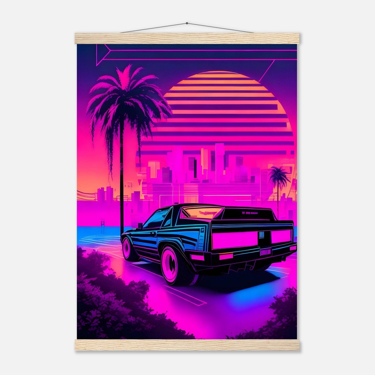 Premium Matte Paper Poster with Hanger - Minimalistische Kunstpräsentation mit Holzhänger Print Material Modern Masterpieces A2 (42 x 59.4 cm) Natural wood wall hanger