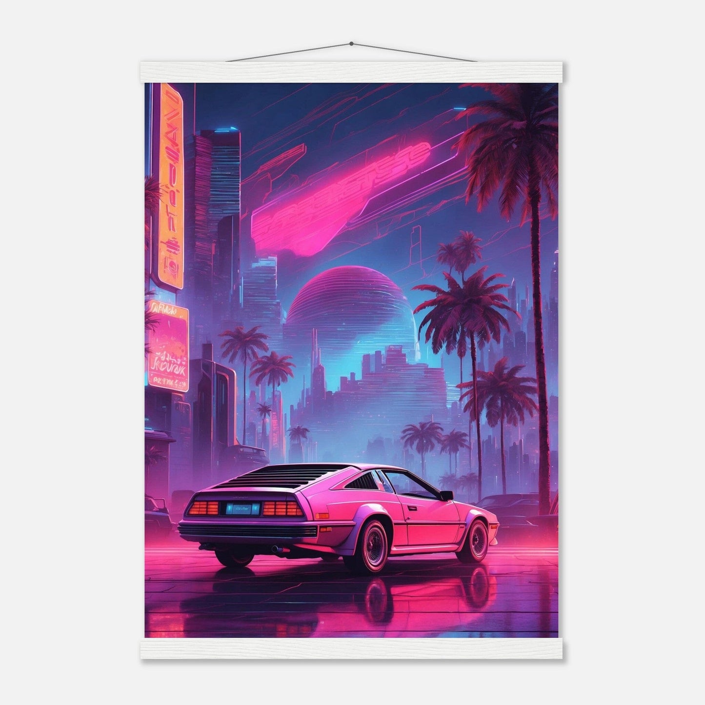 Premium Matte Paper Poster with Hanger - Minimalistische Kunstpräsentation mit Holzhänger Print Material Modern Masterpieces A2 (42 x 59.4 cm) White wall hanger
