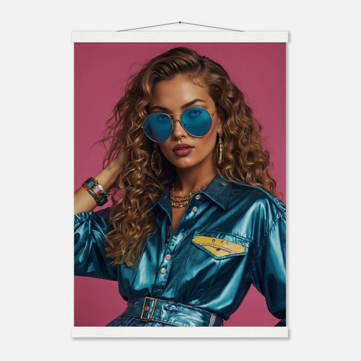 Premium Matte Paper Poster with Hanger - Minimalistische Kunstpräsentation mit Holzhänger Print Material Modern Masterpieces A2 (42 x 59.4 cm) White wall hanger