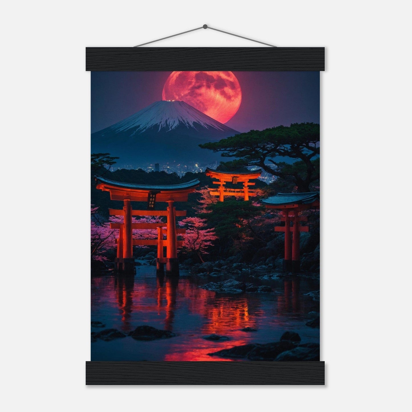 Premium Matte Paper Poster with Hanger - Minimalistische Kunstpräsentation mit Holzhänger Print Material Modern Masterpieces A4 21x29.7 cm / 8x12″ Black wall hanger