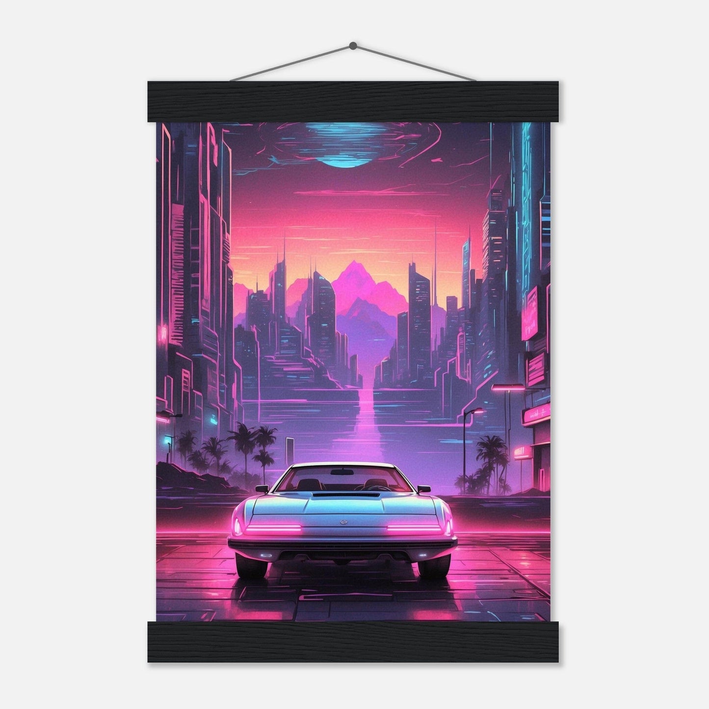 Premium Matte Paper Poster with Hanger - Minimalistische Kunstpräsentation mit Holzhänger Print Material Modern Masterpieces A4 21x29.7 cm / 8x12″ Black wall hanger