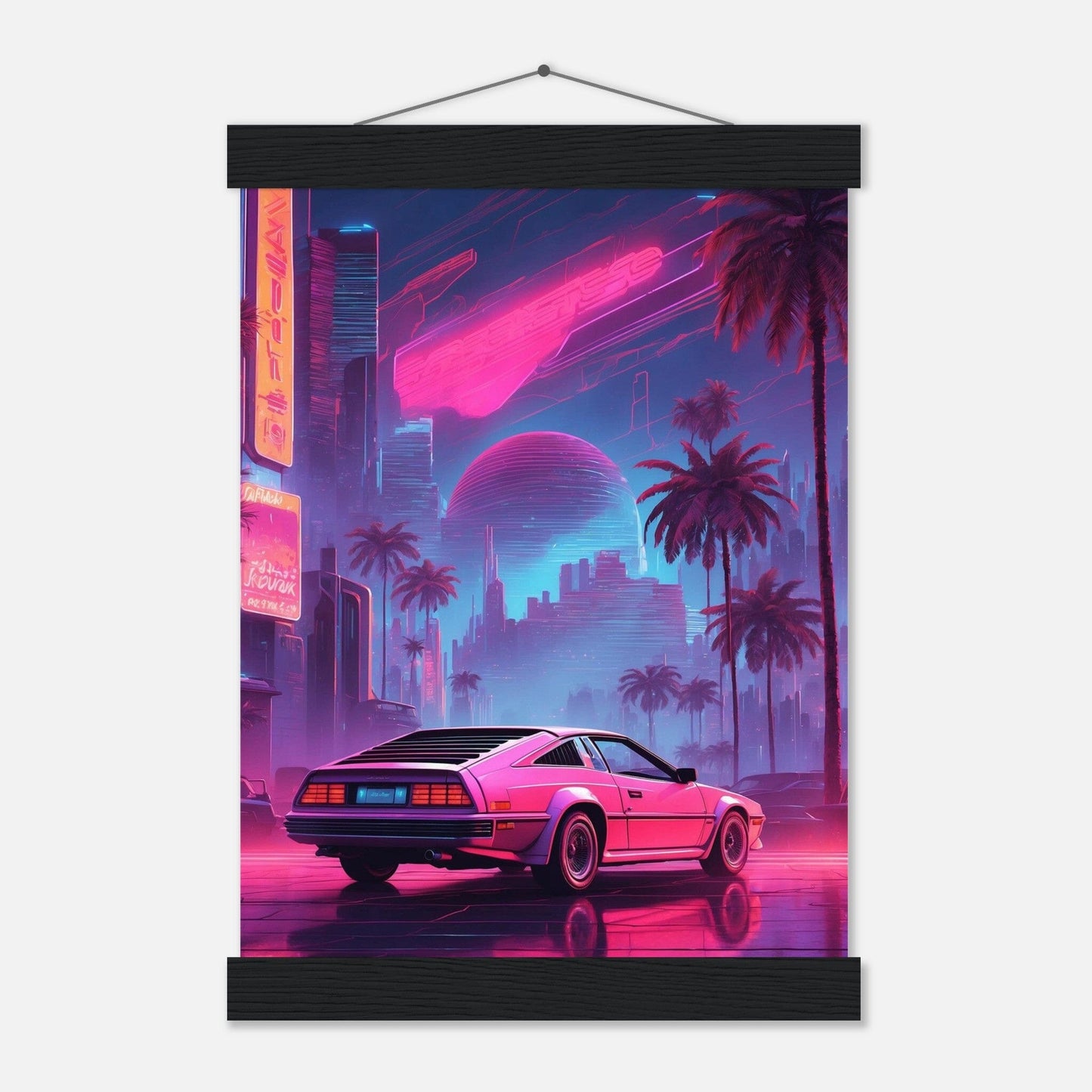 Premium Matte Paper Poster with Hanger - Minimalistische Kunstpräsentation mit Holzhänger Print Material Modern Masterpieces A4 21x29.7 cm / 8x12″ Black wall hanger
