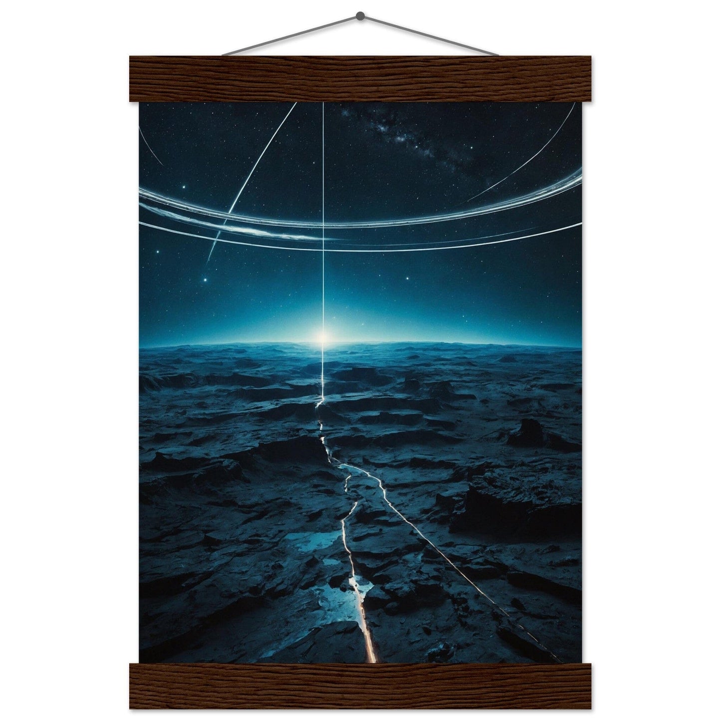 Premium Matte Paper Poster with Hanger - Minimalistische Kunstpräsentation mit Holzhänger Print Material Modern Masterpieces A4 21x29.7 cm / 8x12″ Dark wood wall hanger