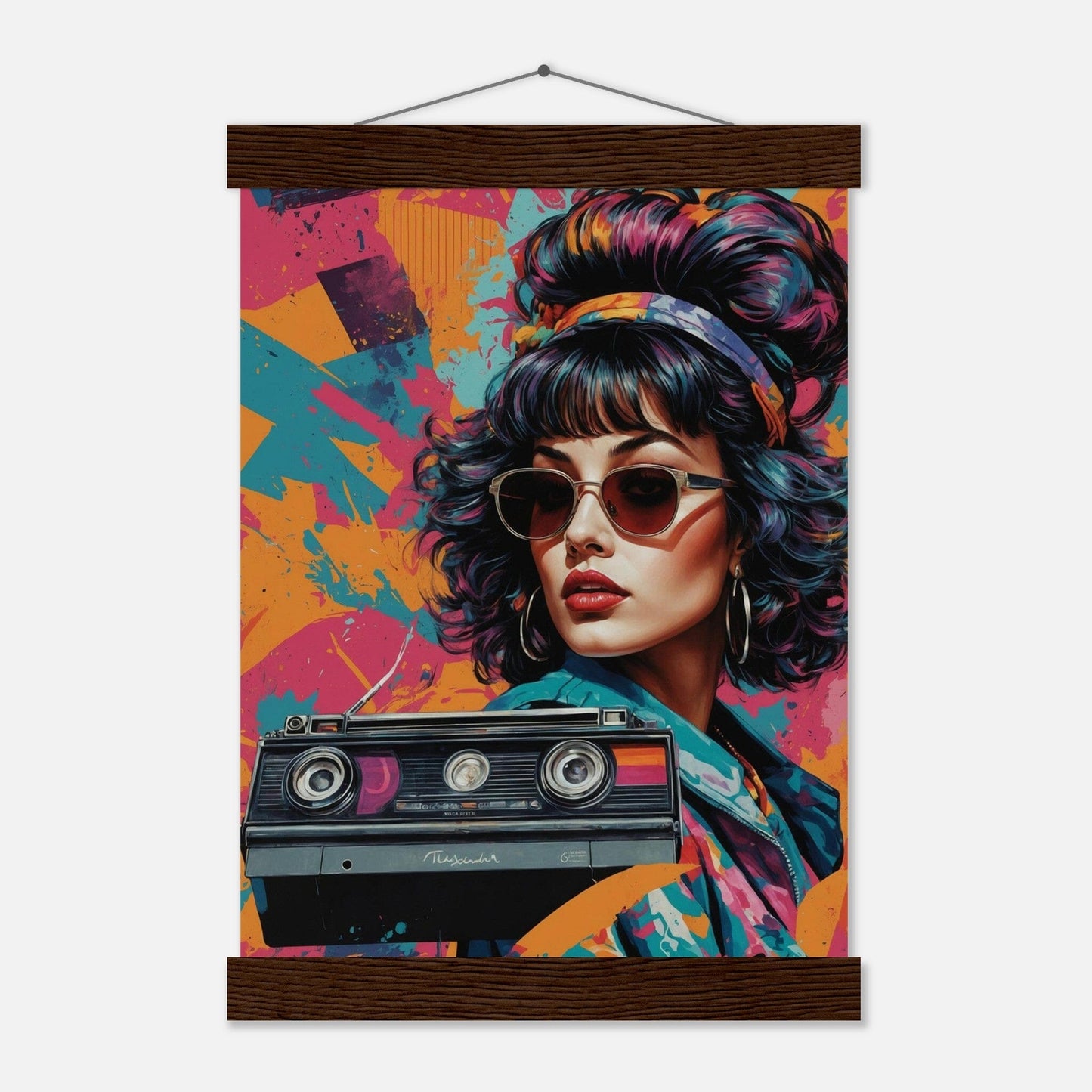 Premium Matte Paper Poster with Hanger - Minimalistische Kunstpräsentation mit Holzhänger Print Material Modern Masterpieces A4 21x29.7 cm / 8x12″ Dark wood wall hanger