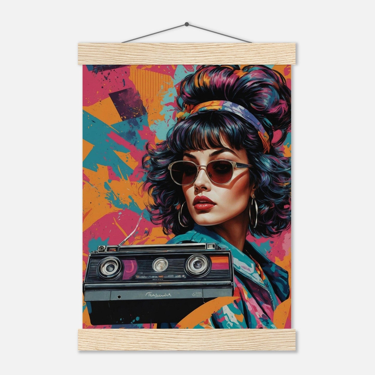 Premium Matte Paper Poster with Hanger - Minimalistische Kunstpräsentation mit Holzhänger Print Material Modern Masterpieces A4 21x29.7 cm / 8x12″ Natural wood wall hanger