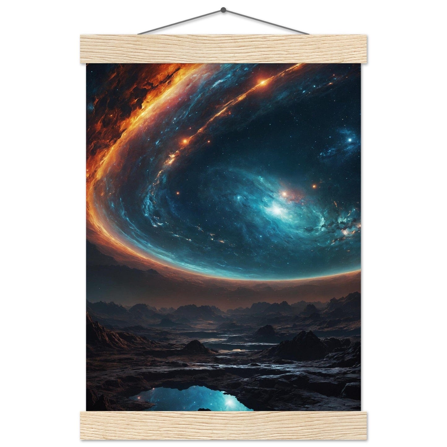 Premium Matte Paper Poster with Hanger - Minimalistische Kunstpräsentation mit Holzhänger Print Material Modern Masterpieces A4 21x29.7 cm / 8x12″ Natural wood wall hanger