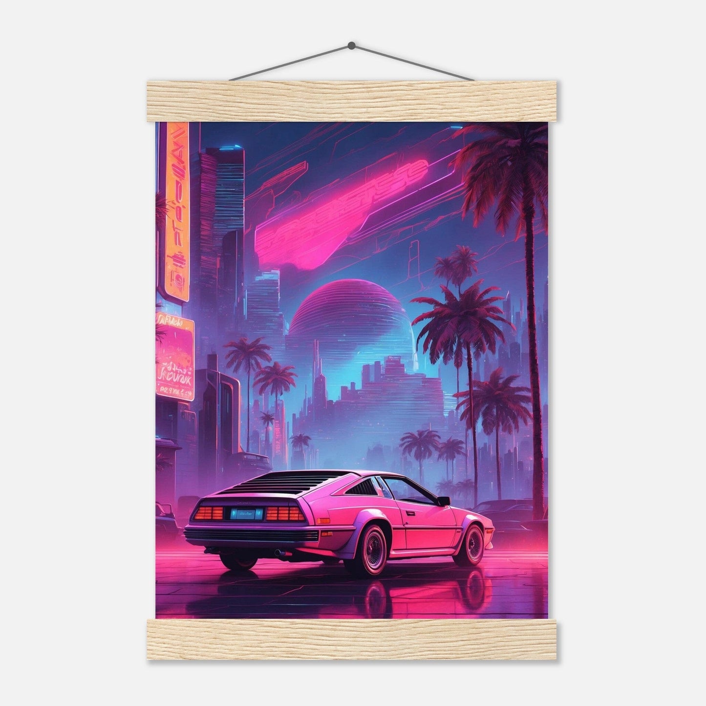 Premium Matte Paper Poster with Hanger - Minimalistische Kunstpräsentation mit Holzhänger Print Material Modern Masterpieces A4 21x29.7 cm / 8x12″ Natural wood wall hanger