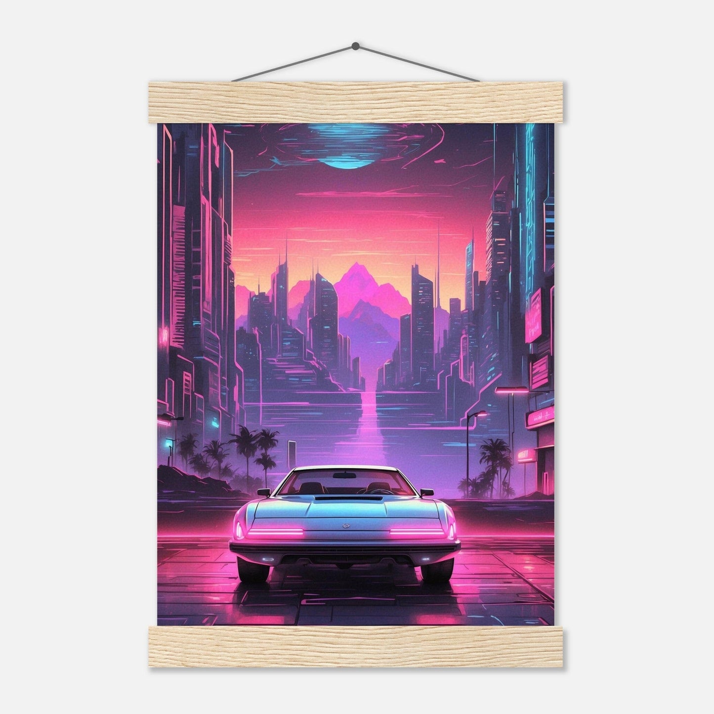 Premium Matte Paper Poster with Hanger - Minimalistische Kunstpräsentation mit Holzhänger Print Material Modern Masterpieces A4 21x29.7 cm / 8x12″ Natural wood wall hanger