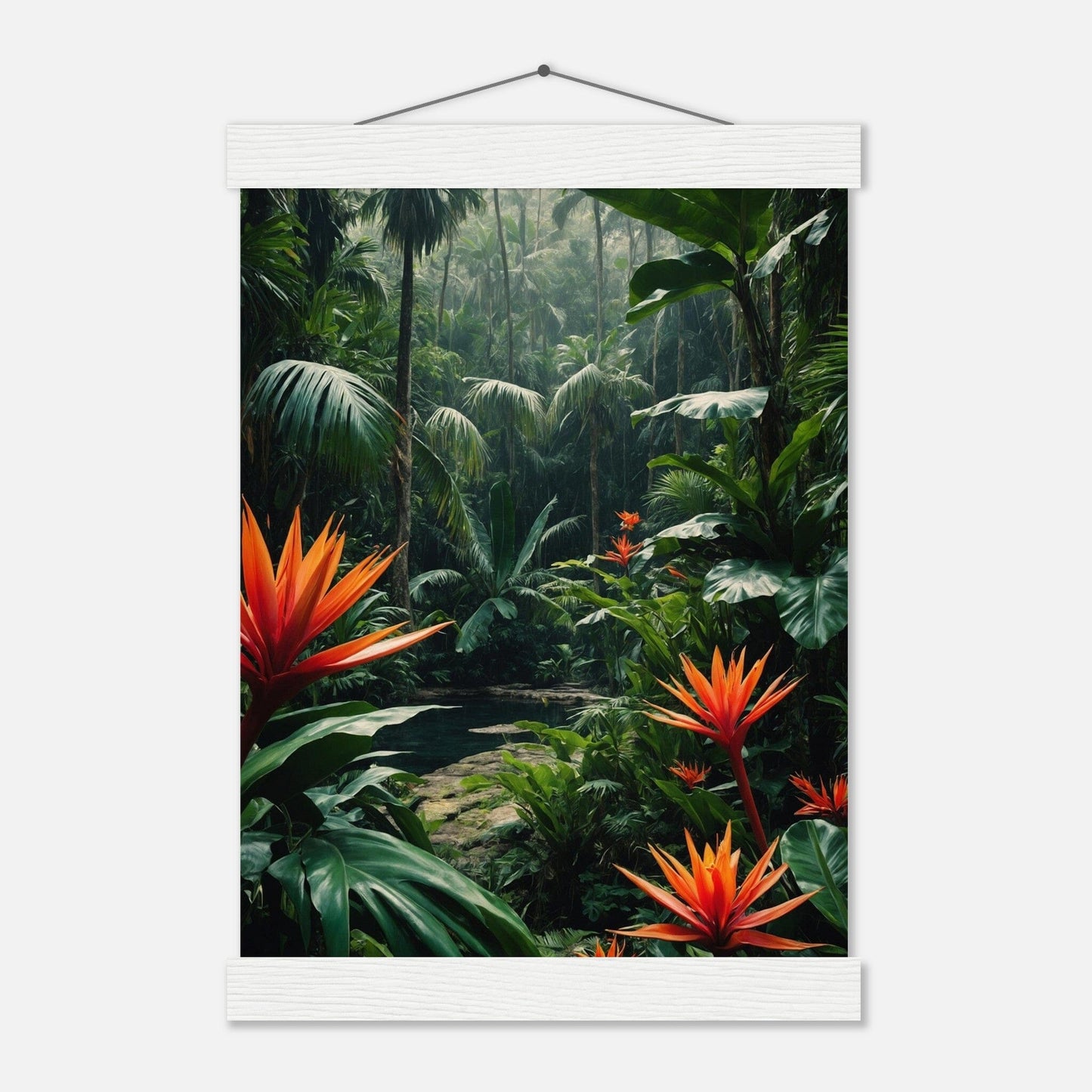 Premium Matte Paper Poster with Hanger - Minimalistische Kunstpräsentation mit Holzhänger Print Material Modern Masterpieces A4 21x29.7 cm / 8x12″ White wall hanger