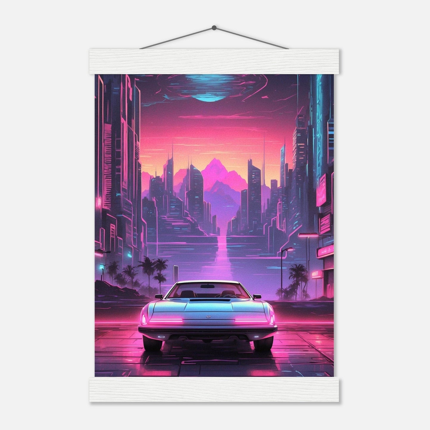 Premium Matte Paper Poster with Hanger - Minimalistische Kunstpräsentation mit Holzhänger Print Material Modern Masterpieces A4 21x29.7 cm / 8x12″ White wall hanger
