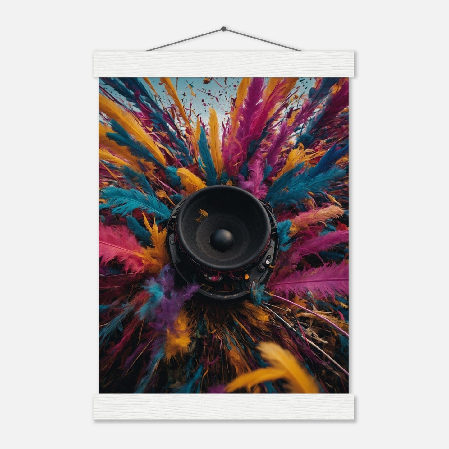 Premium Matte Paper Poster with Hanger - Minimalistische Kunstpräsentation mit Holzhänger Print Material Modern Masterpieces A4 21x29.7 cm / 8x12″ White wall hanger