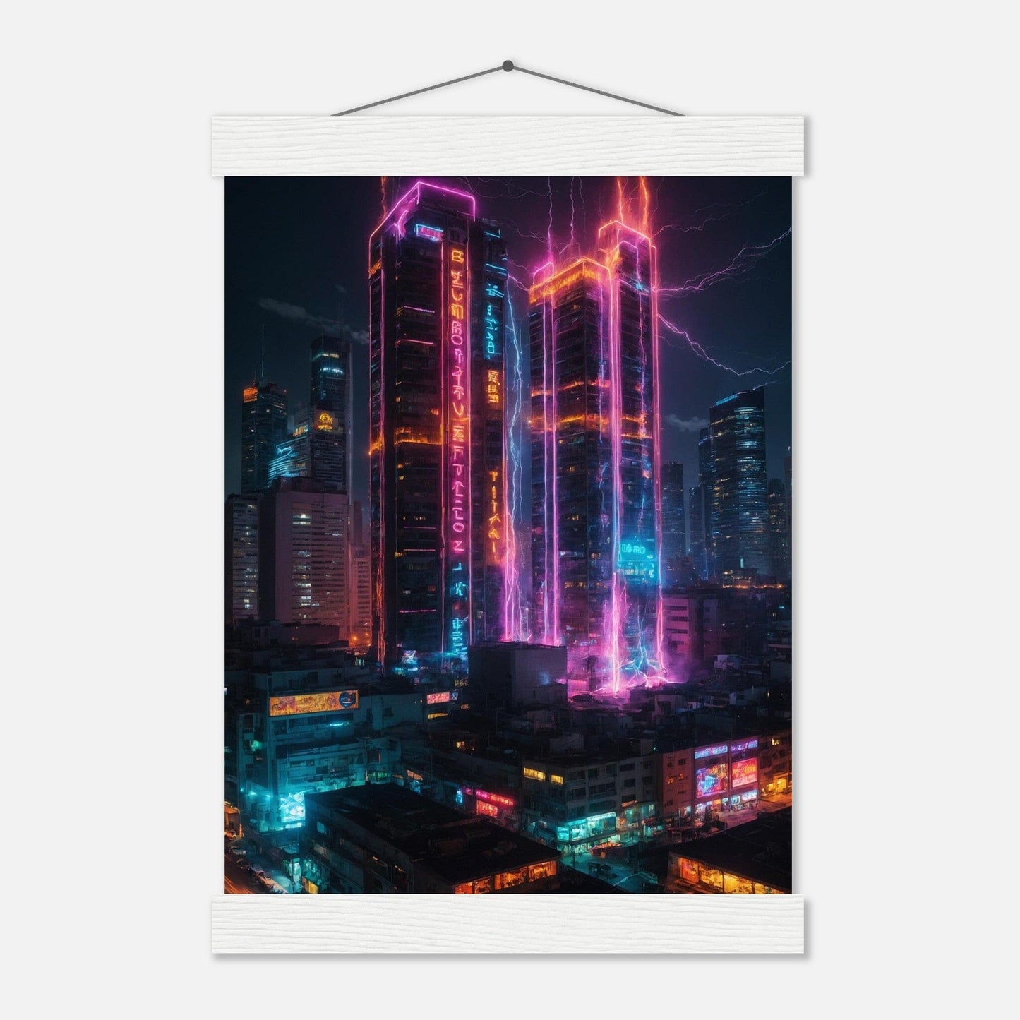 Premium Matte Paper Poster with Hanger - Minimalistische Kunstpräsentation mit Holzhänger Print Material Modern Masterpieces A4 21x29.7 cm / 8x12″ White wall hanger