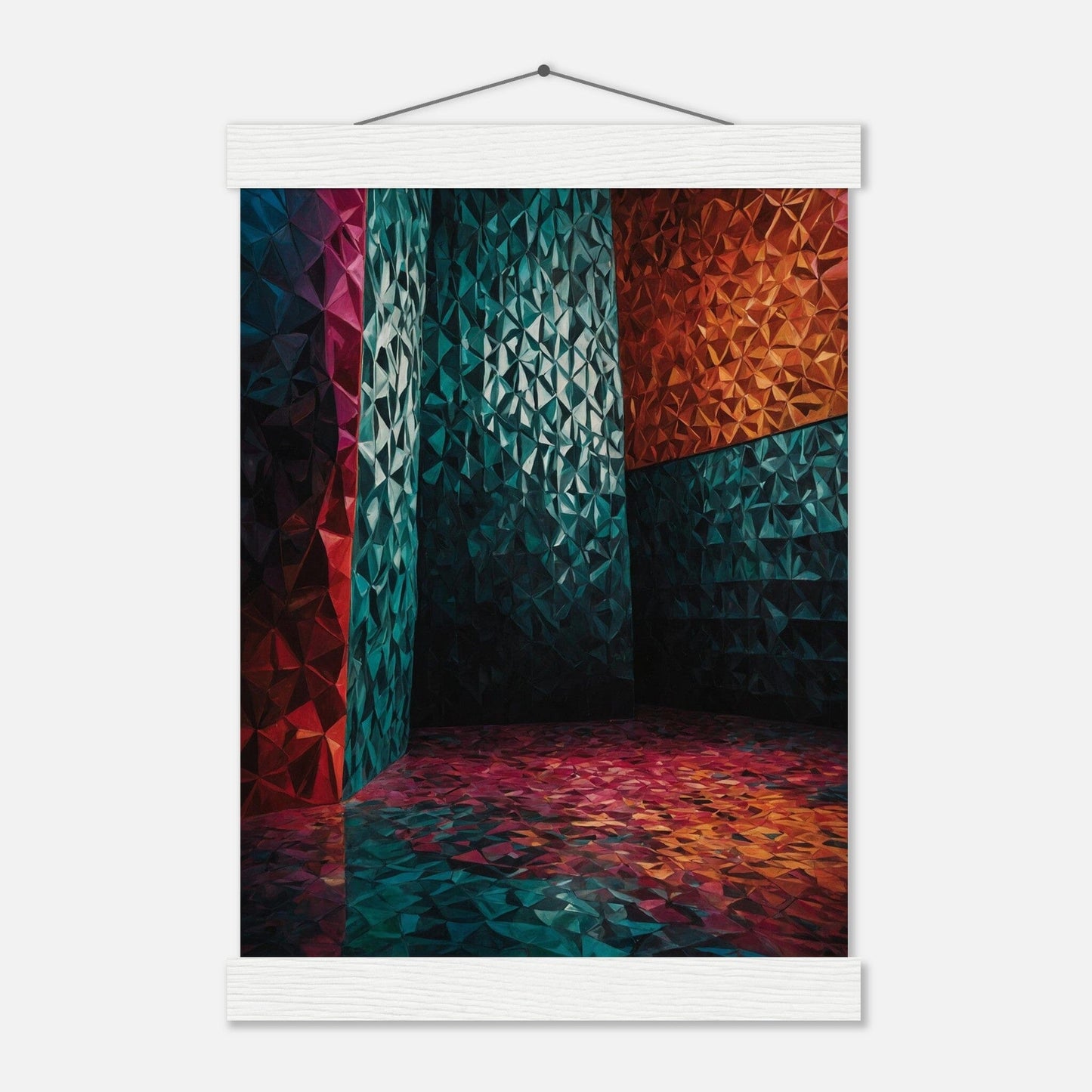 Premium Matte Paper Poster with Hanger - Minimalistische Kunstpräsentation mit Holzhänger Print Material Modern Masterpieces A4 21x29.7 cm / 8x12″ White wall hanger