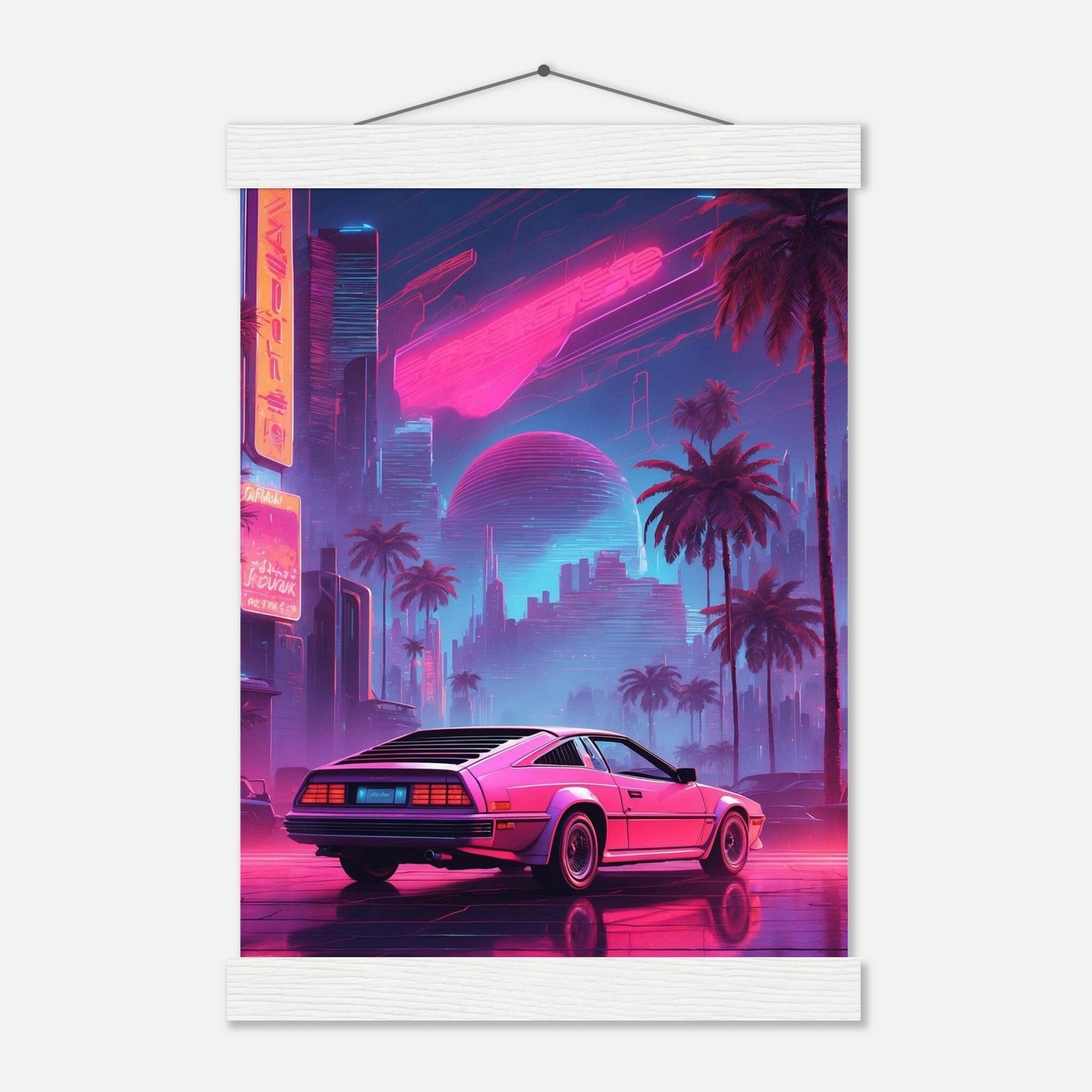 Premium Matte Paper Poster with Hanger - Minimalistische Kunstpräsentation mit Holzhänger Print Material Modern Masterpieces A4 21x29.7 cm / 8x12″ White wall hanger
