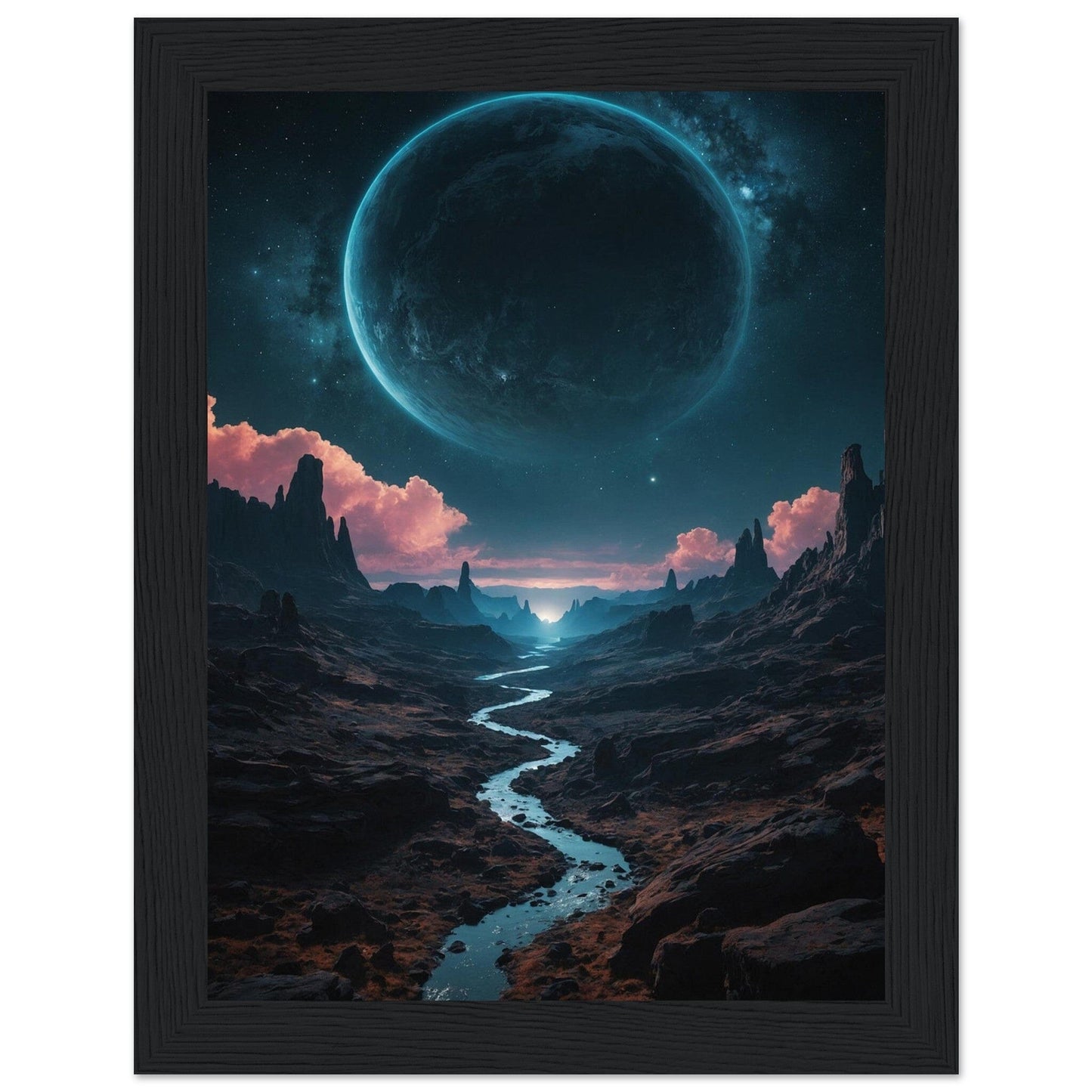Premium Matte Paper Wooden Framed Poster - Exklusive Kunst in stilvollen Holzrahmen Print Material Modern Masterpieces 15x20 cm / 6x8″ Black frame