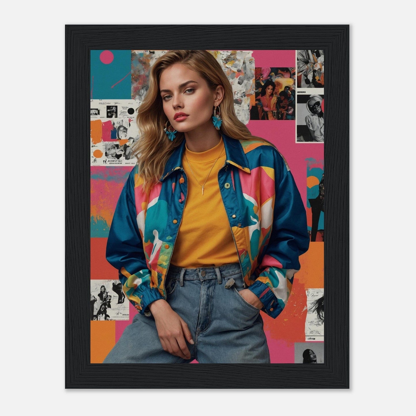 Premium Matte Paper Wooden Framed Poster - Exklusive Kunst in stilvollen Holzrahmen Print Material Modern Masterpieces 15x20 cm / 6x8″ Black frame