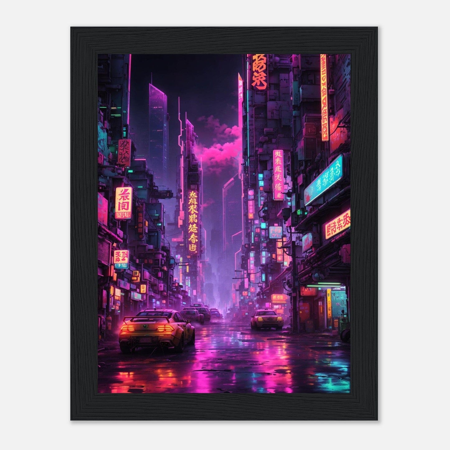 Premium Matte Paper Wooden Framed Poster - Exklusive Kunst in stilvollen Holzrahmen Print Material Modern Masterpieces 15x20 cm / 6x8″ Black frame