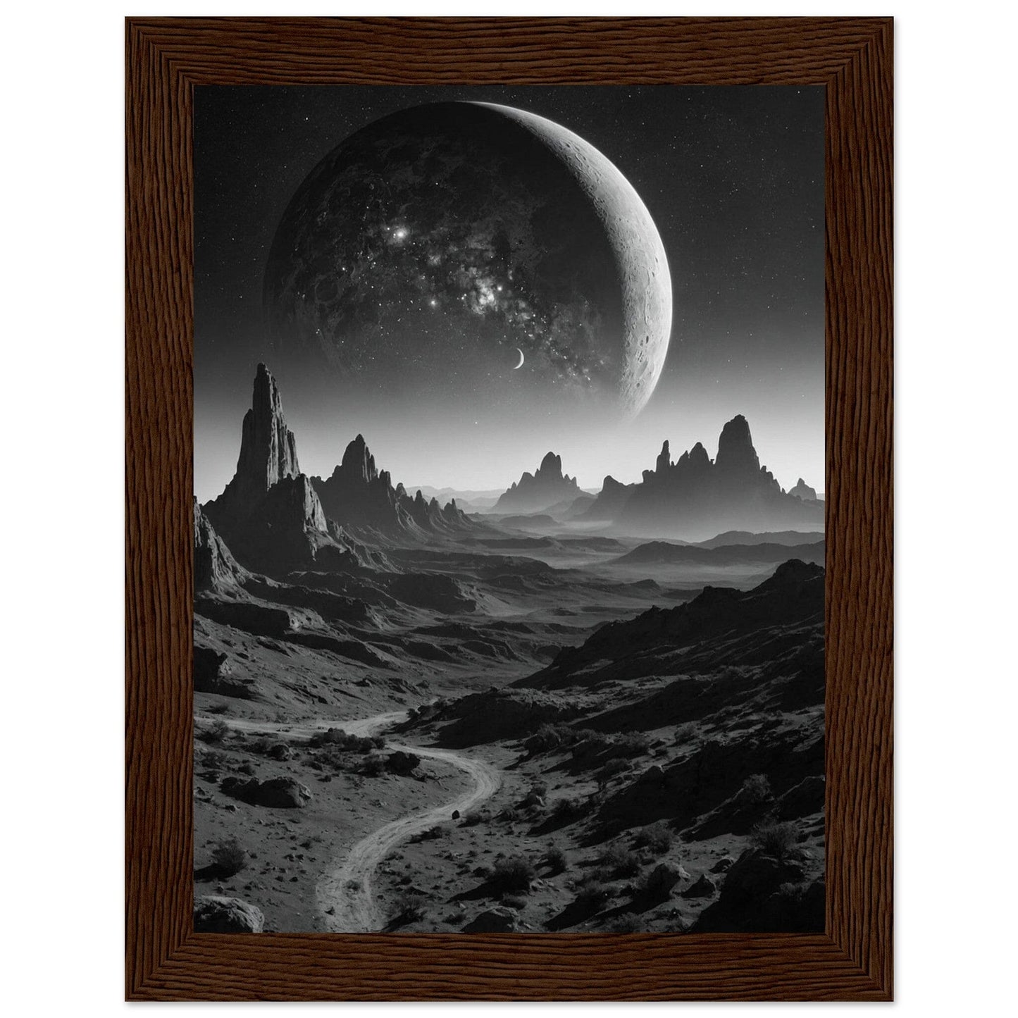 Premium Matte Paper Wooden Framed Poster - Exklusive Kunst in stilvollen Holzrahmen Print Material Modern Masterpieces 15x20 cm / 6x8″ Dark wood frame