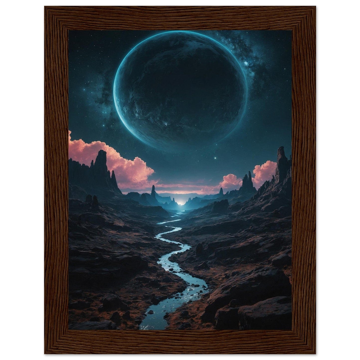 Premium Matte Paper Wooden Framed Poster - Exklusive Kunst in stilvollen Holzrahmen Print Material Modern Masterpieces 15x20 cm / 6x8″ Dark wood frame