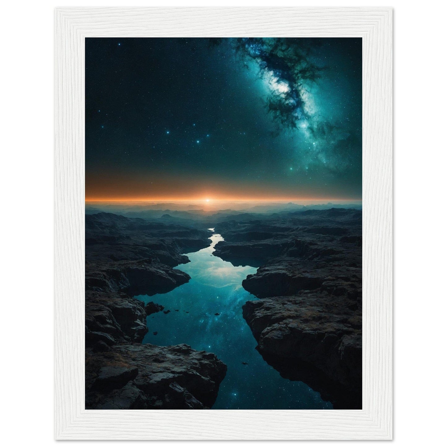 Premium Matte Paper Wooden Framed Poster - Exklusive Kunst in stilvollen Holzrahmen Print Material Modern Masterpieces 15x20 cm / 6x8″ White frame