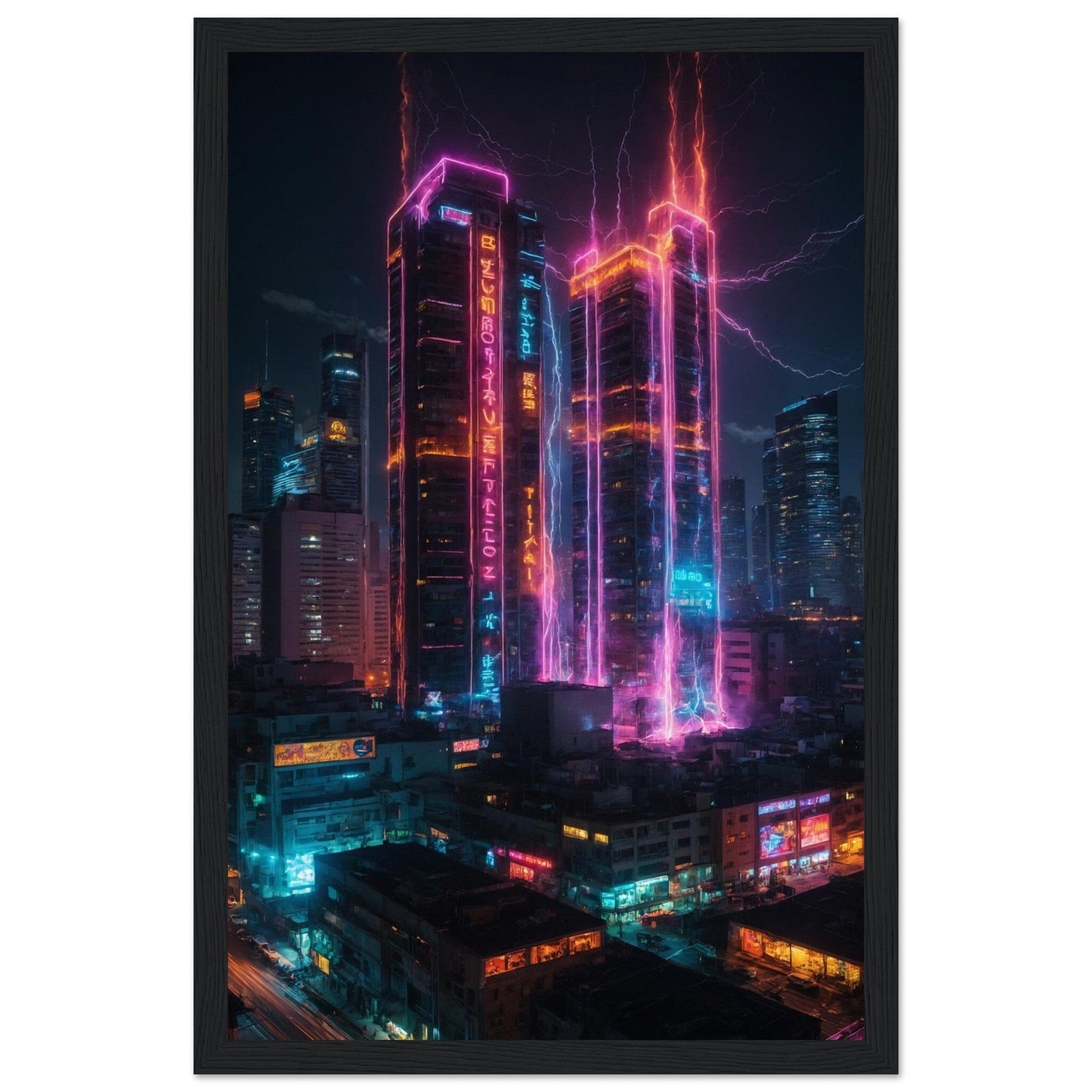 Premium Matte Paper Wooden Framed Poster - Exklusive Kunst in stilvollen Holzrahmen Print Material Modern Masterpieces 28x43 cm / XL (11x17″) Black frame