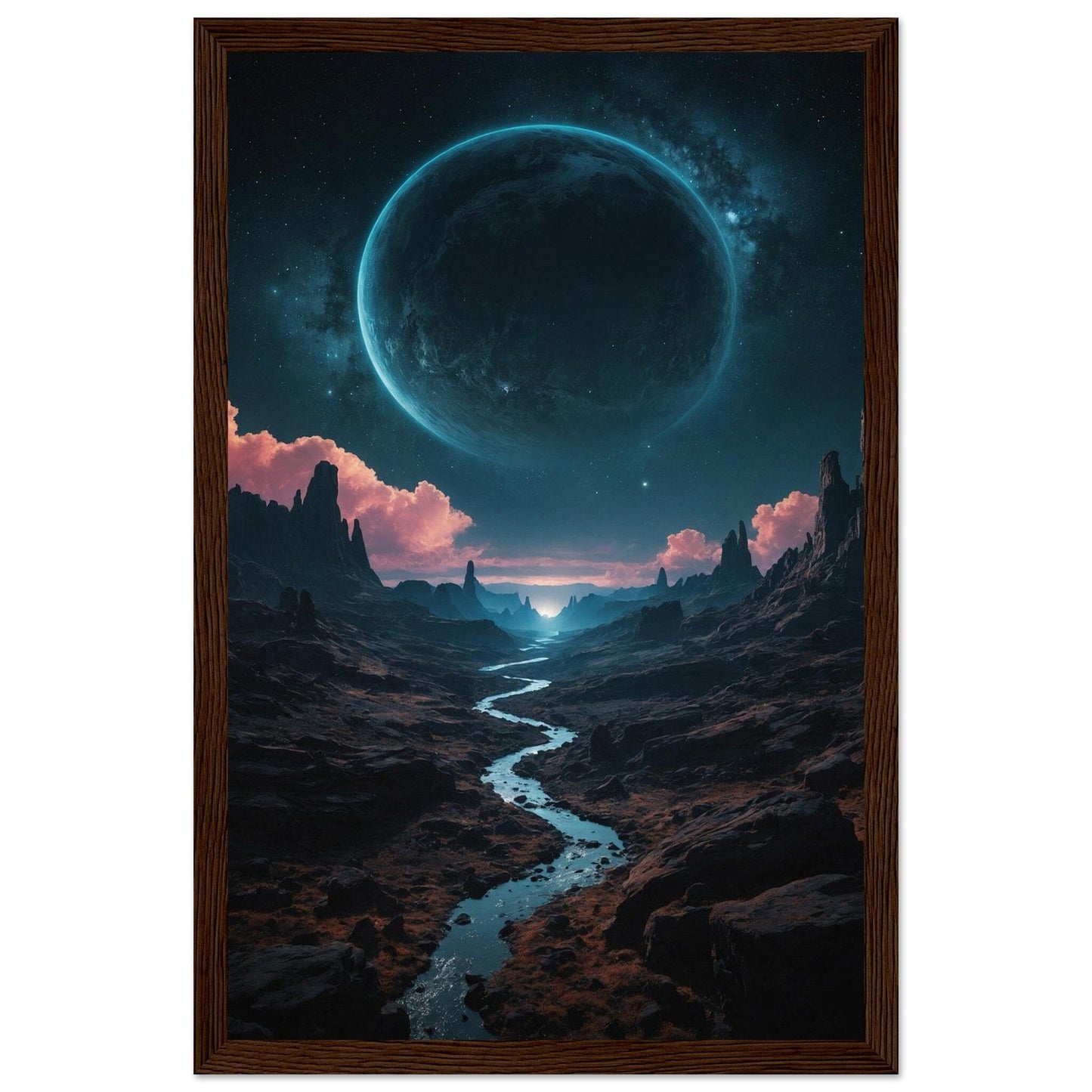 Premium Matte Paper Wooden Framed Poster - Exklusive Kunst in stilvollen Holzrahmen Print Material Modern Masterpieces 28x43 cm / XL (11x17″) Dark wood frame