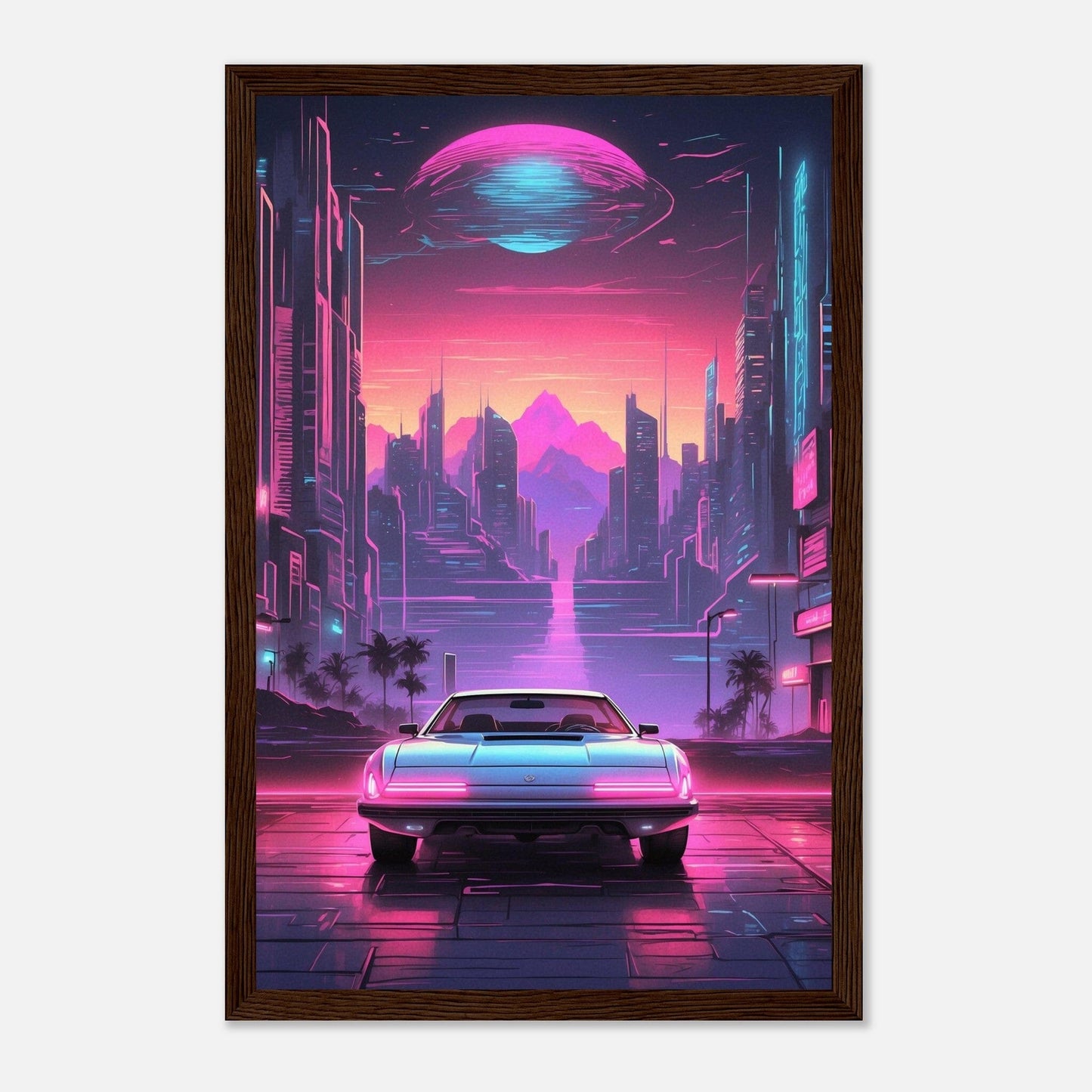 Premium Matte Paper Wooden Framed Poster - Exklusive Kunst in stilvollen Holzrahmen Print Material Modern Masterpieces 28x43 cm / XL (11x17″) Dark wood frame