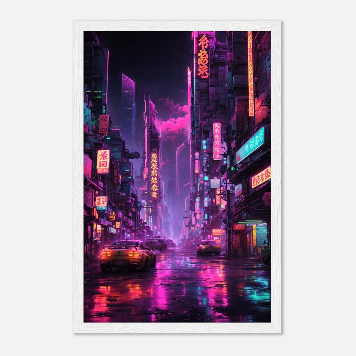 Premium Matte Paper Wooden Framed Poster - Exklusive Kunst in stilvollen Holzrahmen Print Material Modern Masterpieces 28x43 cm / XL (11x17″) White frame