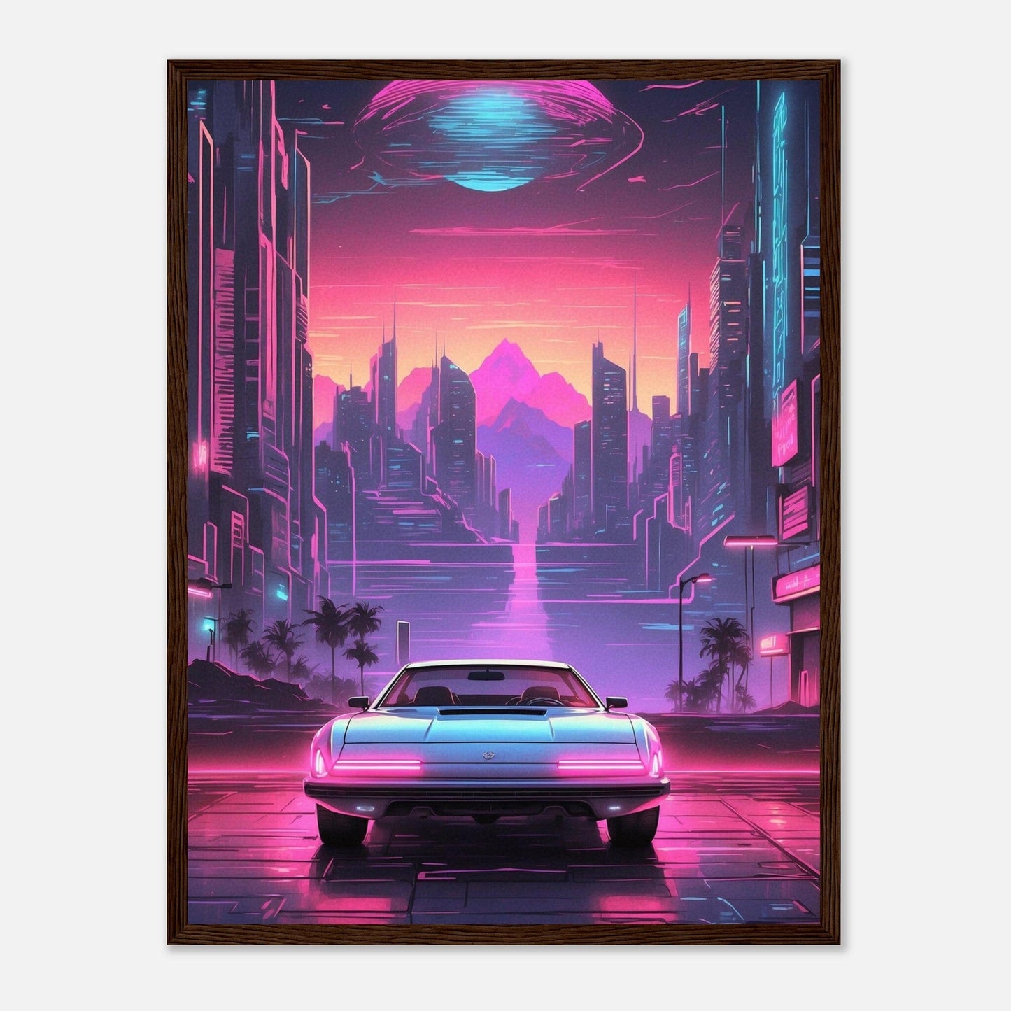 Premium Matte Paper Wooden Framed Poster - Exklusive Kunst in stilvollen Holzrahmen Print Material Modern Masterpieces 45x60 cm / 18x24″ Dark wood frame